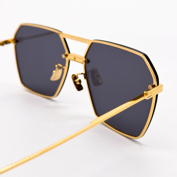 NEW BOTTEGA VENETA BV1045S 001 WOMEN GREY/GOLD SUNGLASSES BOTTEGA VENETA - Picture 9 of 13